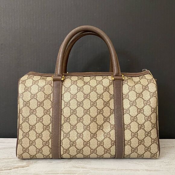 GUCCI Sherry Line Pvc Leather Boston Handbag 👜 - Picture 5 of 17